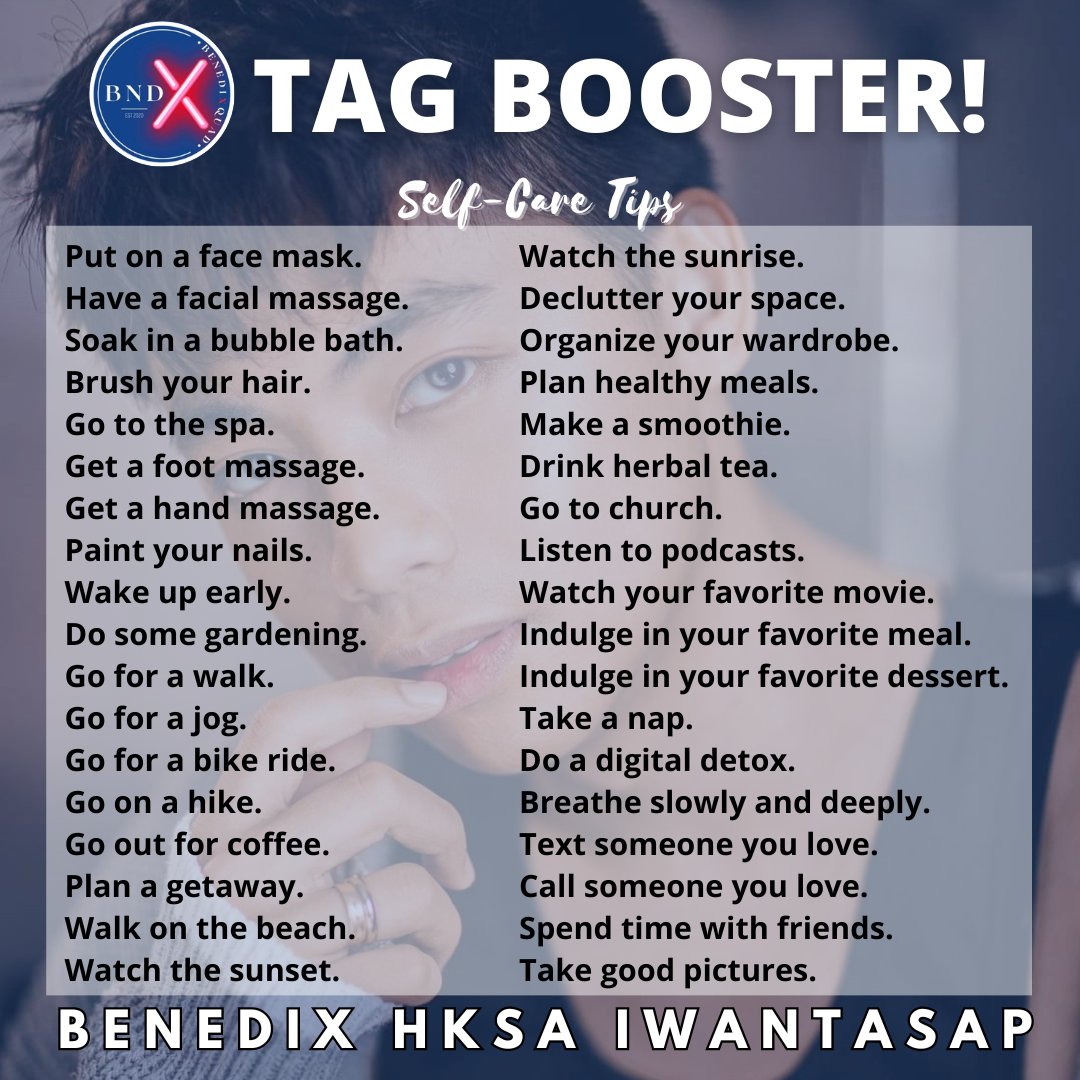 BenediXquad's tweet photo. Here's another set of self-care tips. :)

Don't forget to reply with these tips together with our tagline.

Thank you so much, mga mahal! :)

BENEDIX HKSA IWANTASAP
#HindiKaSaAkin #BenedixRamos https://t.co/otcMnAaitw