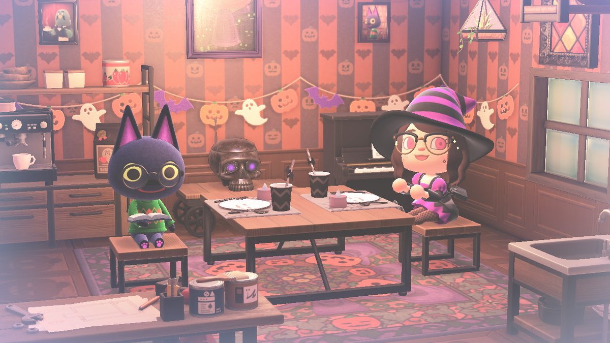 izzymallow's tweet photo. redecorated Kiki's house for spooktober #AnimalCrossing #ACNH #NintendoSwitch https://t.co/pZe6VqTD2k