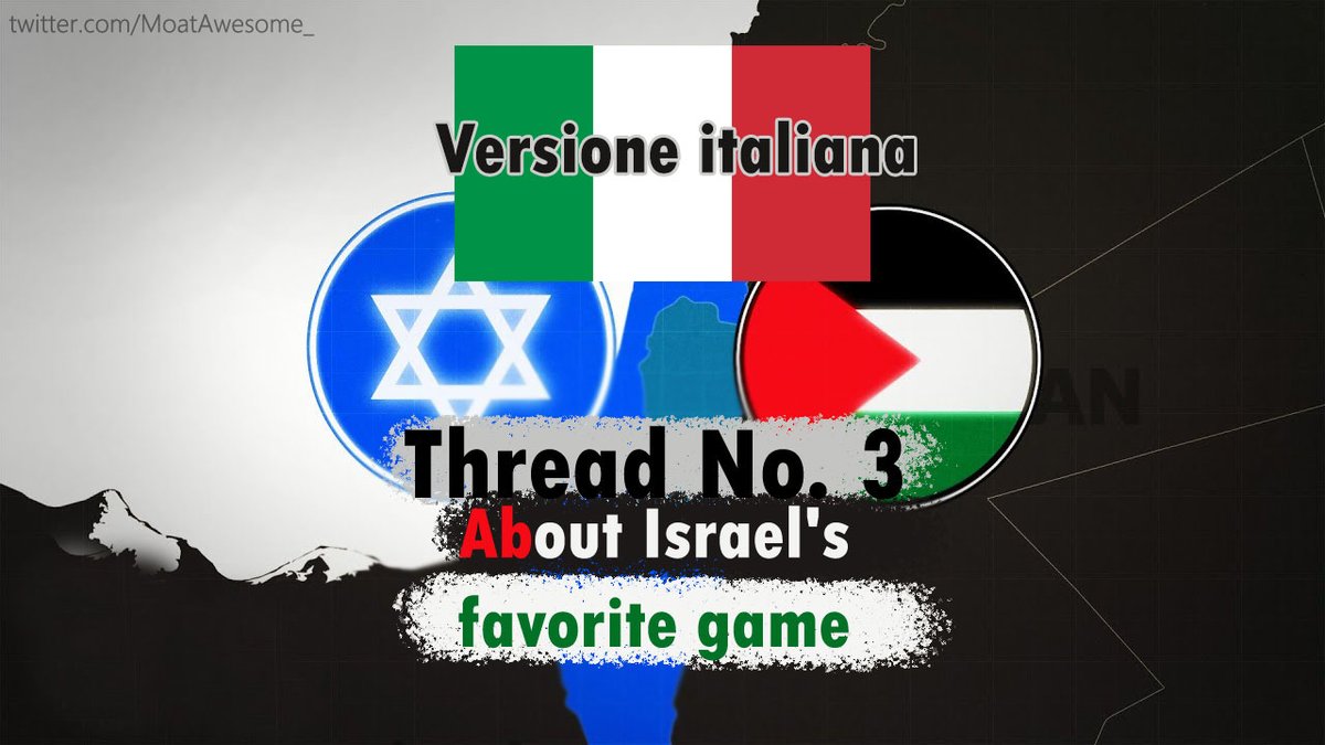نسخة ايطاليا - Versione italiana

Questo tweet è rivolto agli utenti di Twitter non arabi.  Nel thread, ho spiegato come Israele si promuova costantemente come una reazione e non come un attore.  Non parlerò di valori che non vi interessano, come se fosse solo l'occupazione di