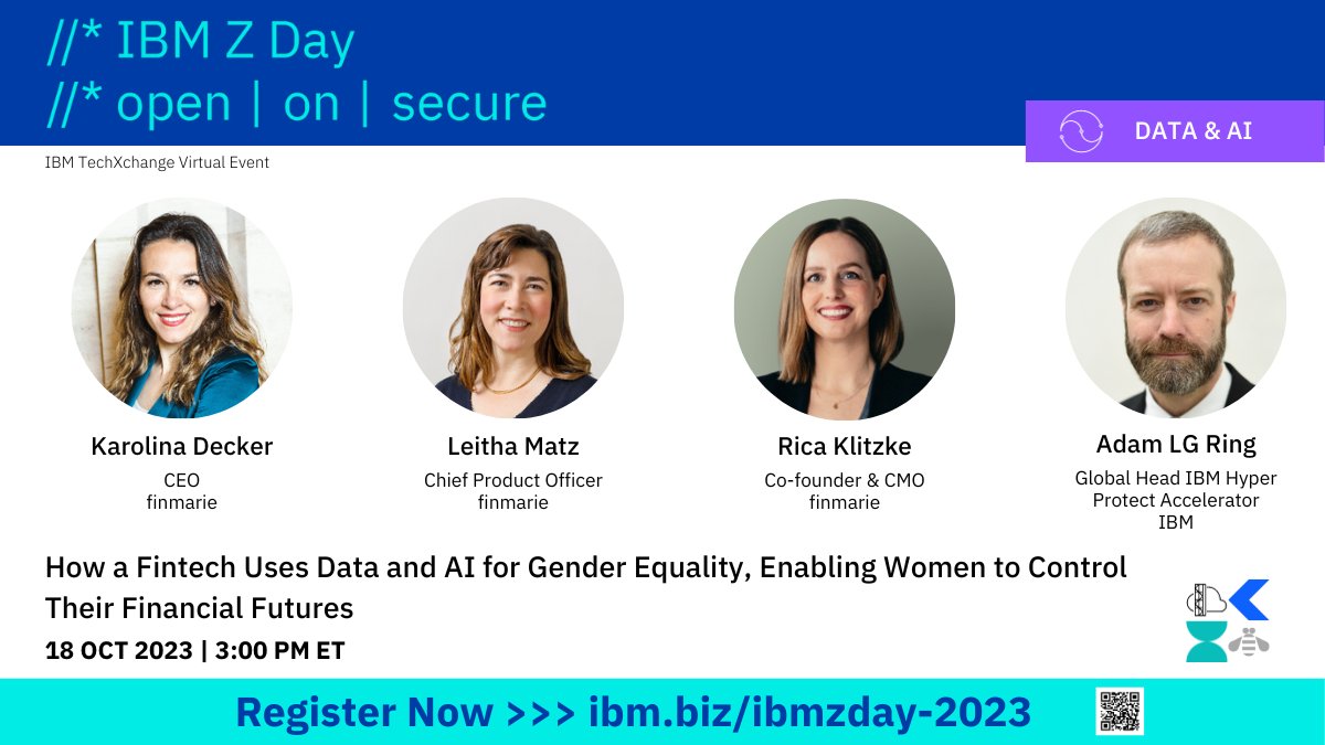 Great #fintech session on Oct 18 via IBM Z Day #ibmzday with big thanks to <a href="/FinMarie_com/">FinMarie</a> (check out their solutions for empowering women!)