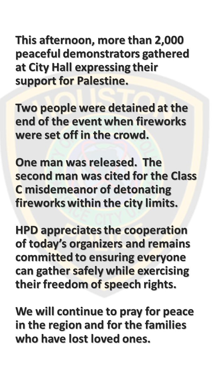 houstonpolice's tweet photo. HPD Statement: https://t.co/cSUya9vPLH