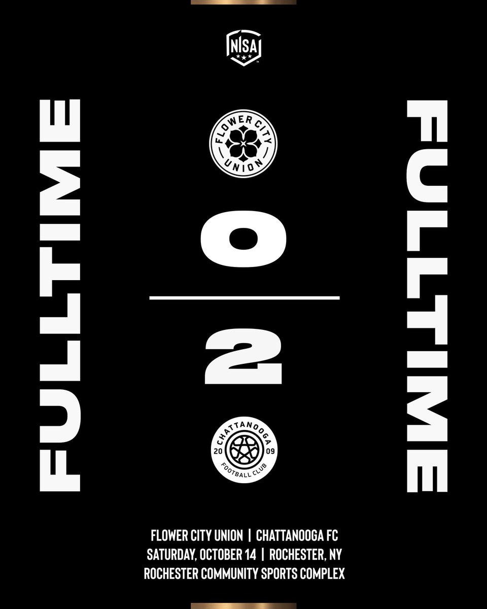 NISALeague's tweet image. Final from Rochester 
@FlowerCityUnion v. @ChattanoogaFC