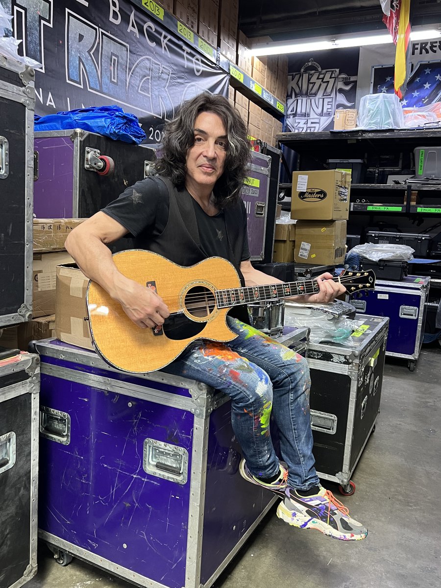 At The Warehouse getting a chance to spend time with THE ROSE. An amazing guitar made for me by my buddy Jim Olson. His instruments are magical with a soul of their own. People wait years for one and never regret it. Larry Robinson created the inlays from my designs. Incredible.