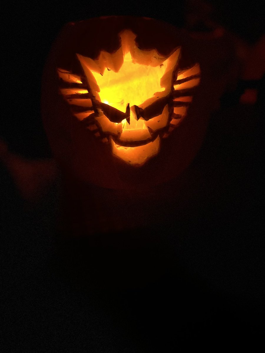 CDurham28's tweet photo. When your 10 year old insists he wants to carve his pumpkin this year as @CodyRhodes logo you make it happen! #CodyRhodes #WWE https://t.co/Qv0PsYovD1