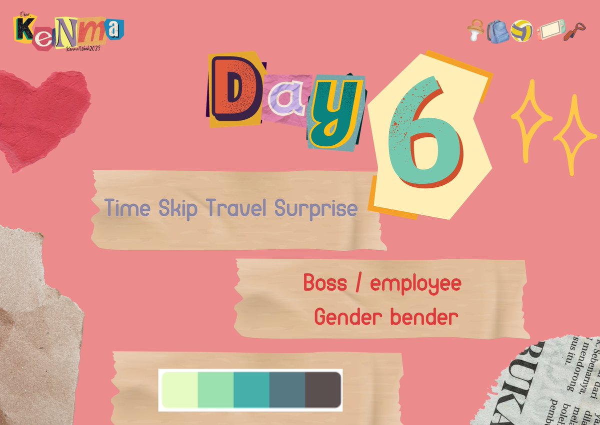 Hello bros!  

D6 prompts for #KenmaWeek2023 !

You can use and mix&amp;match the given prompts as you see fit. Feel free to tag/mention us to your entries, with our proper hashtag and tags!