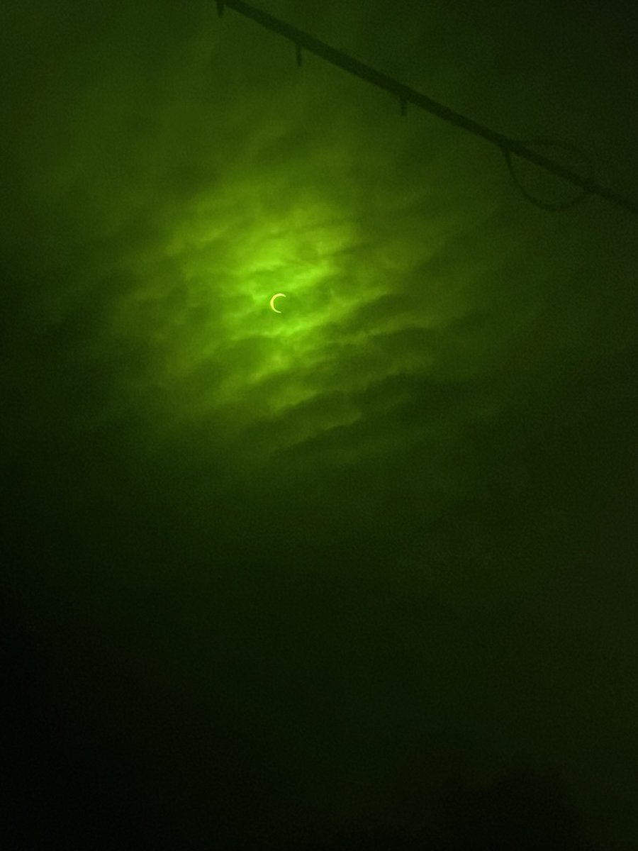2023 solar eclipse seen through a welding mask