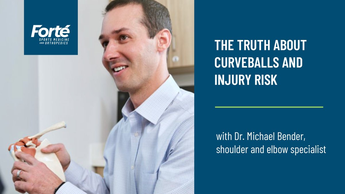 ForteOrthopedic's tweet photo. “The truth is that there’s actually less stress on the shoulder and elbow when throwing a curveball than a fastball,” says @MichaelBenderMD.
Read more on the truth about curveballs and injury risk at https://t.co/VAGdZ3E9PN.
#BackToYourForte #SportsMedicine #Orthopedics https://t.co/hBLQa7Ayra