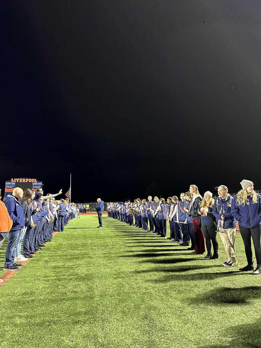 BrianaOBrienLHS's tweet photo. And the crowd goes wild!! Incredible show for @LHS_Marching  at tonight’s home show! Congratulations to our Marching Seniors! #ThisIsLiverpool @LCSDFineArts @LCSDOfficial @BrettRWoodcock https://t.co/UvQ76qe6fx