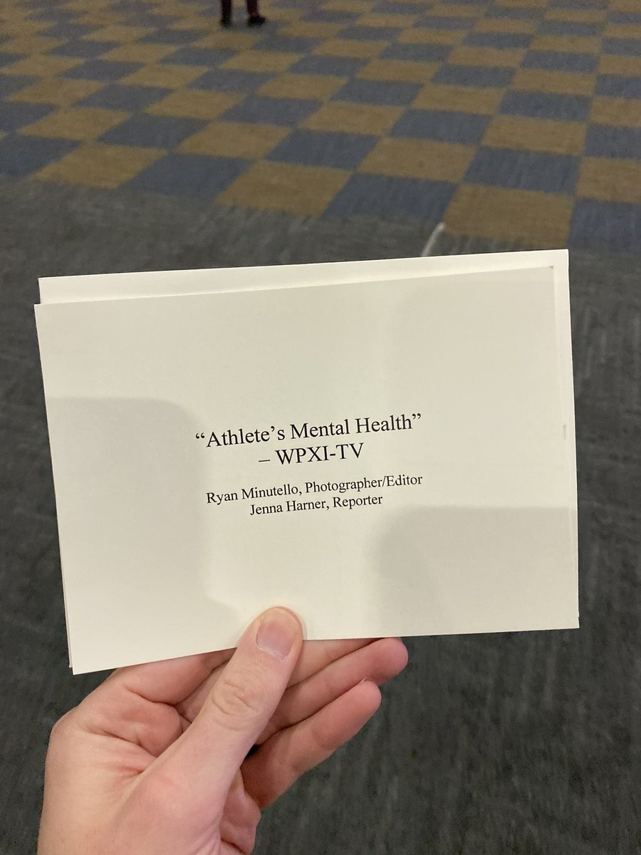 JennaHarner11's tweet photo. Tonight, we won an Emmy for our story on Athletes’ Mental Health!!! 

It was truly an honor to be able to share this story, and its unbelievably important message. I couldn’t be more proud of everyone who played a part in helping this piece come together. https://t.co/o9PzBbp41n