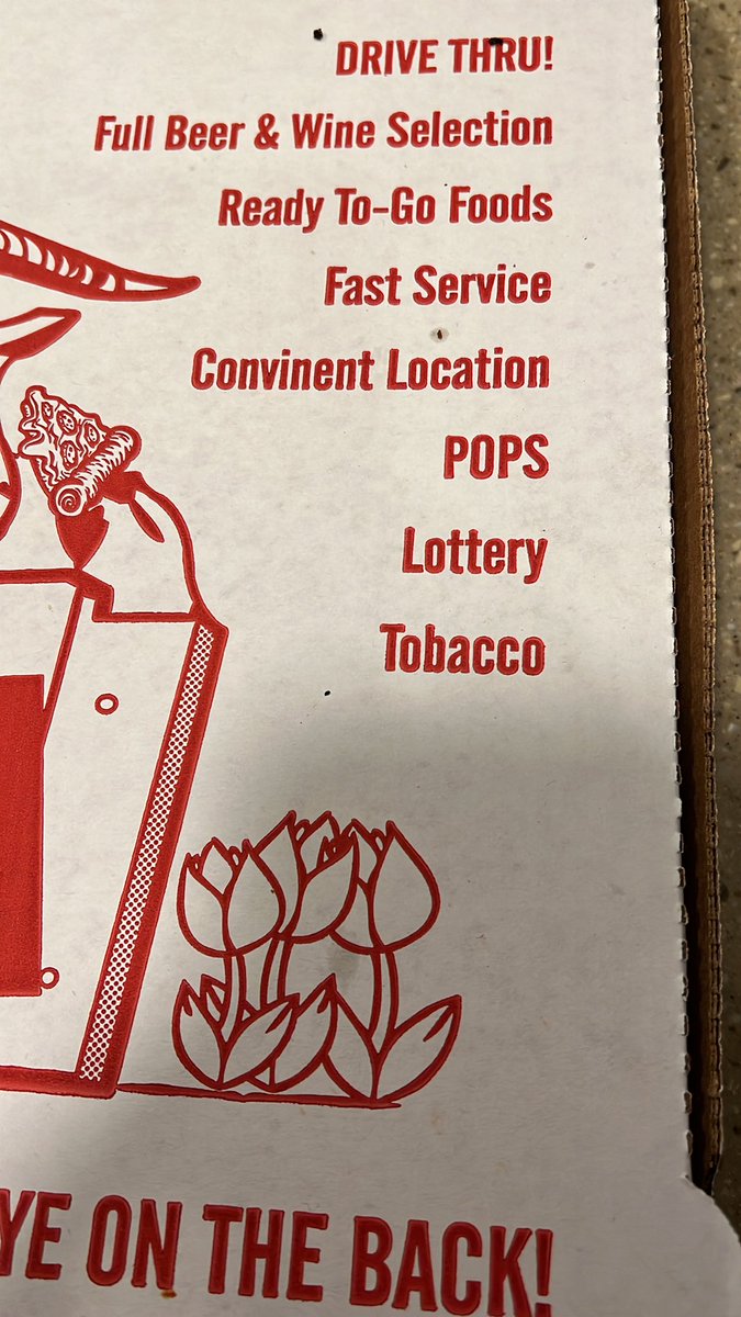stevedaddyo70's tweet photo. So you made how many pizza boxes with convenient spelled wrong?? https://t.co/FhyvJf7jXT