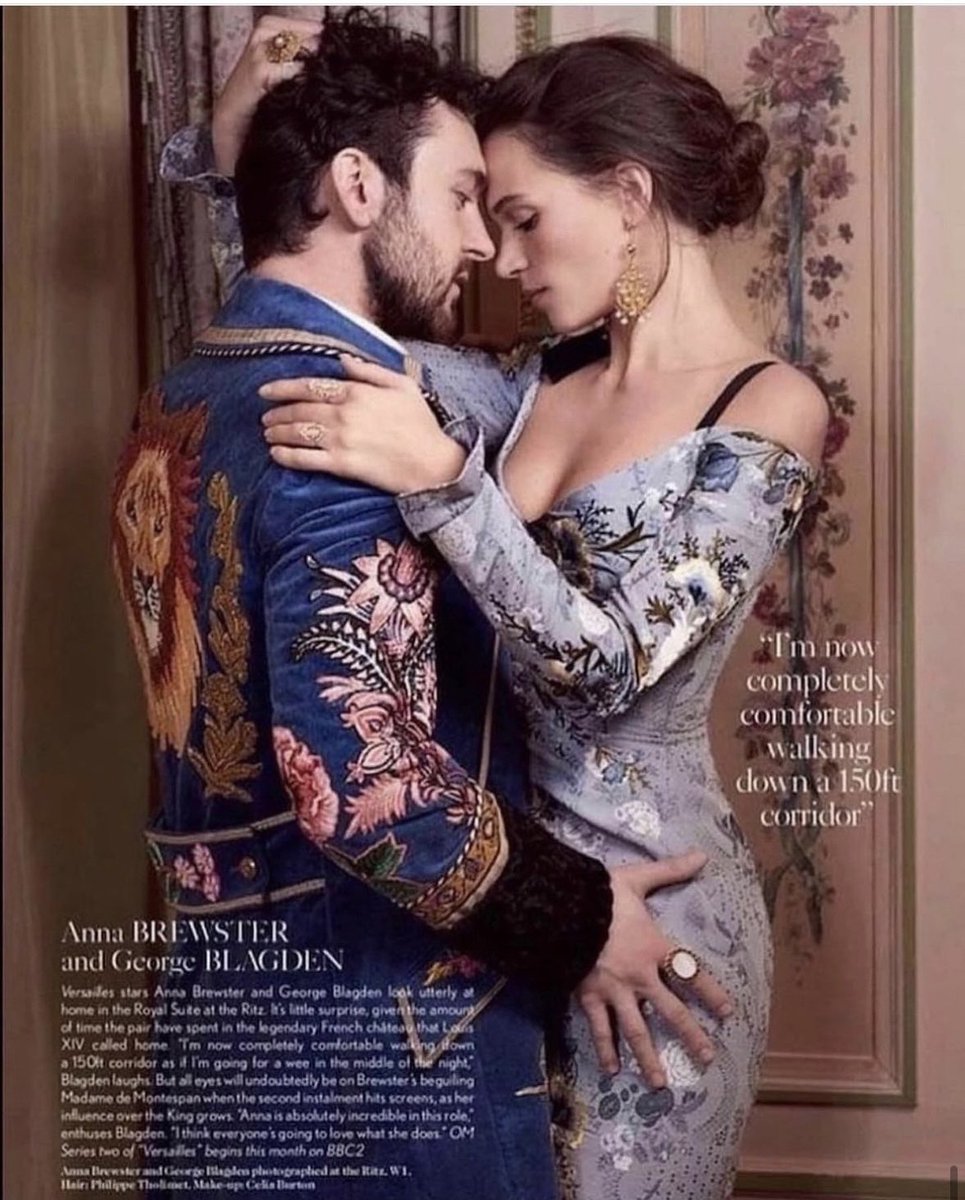 #Steamy #stunner for #SunKingSunday #GeorgeBlagden and #AnnaBrewster in #VogueUK #Versailles