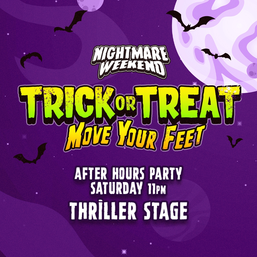 Dance you devils and boogie with the boogeyman as we groove well past the witching hour at Trick or Treat Move Your Feet! Party starts at 11pm at the Thriller Stage!

Check Out the Schedule here! galaxycon.com/pages/nightmar…

#NightmareWeekendRichmond #NightmareWeekend #ComicCon