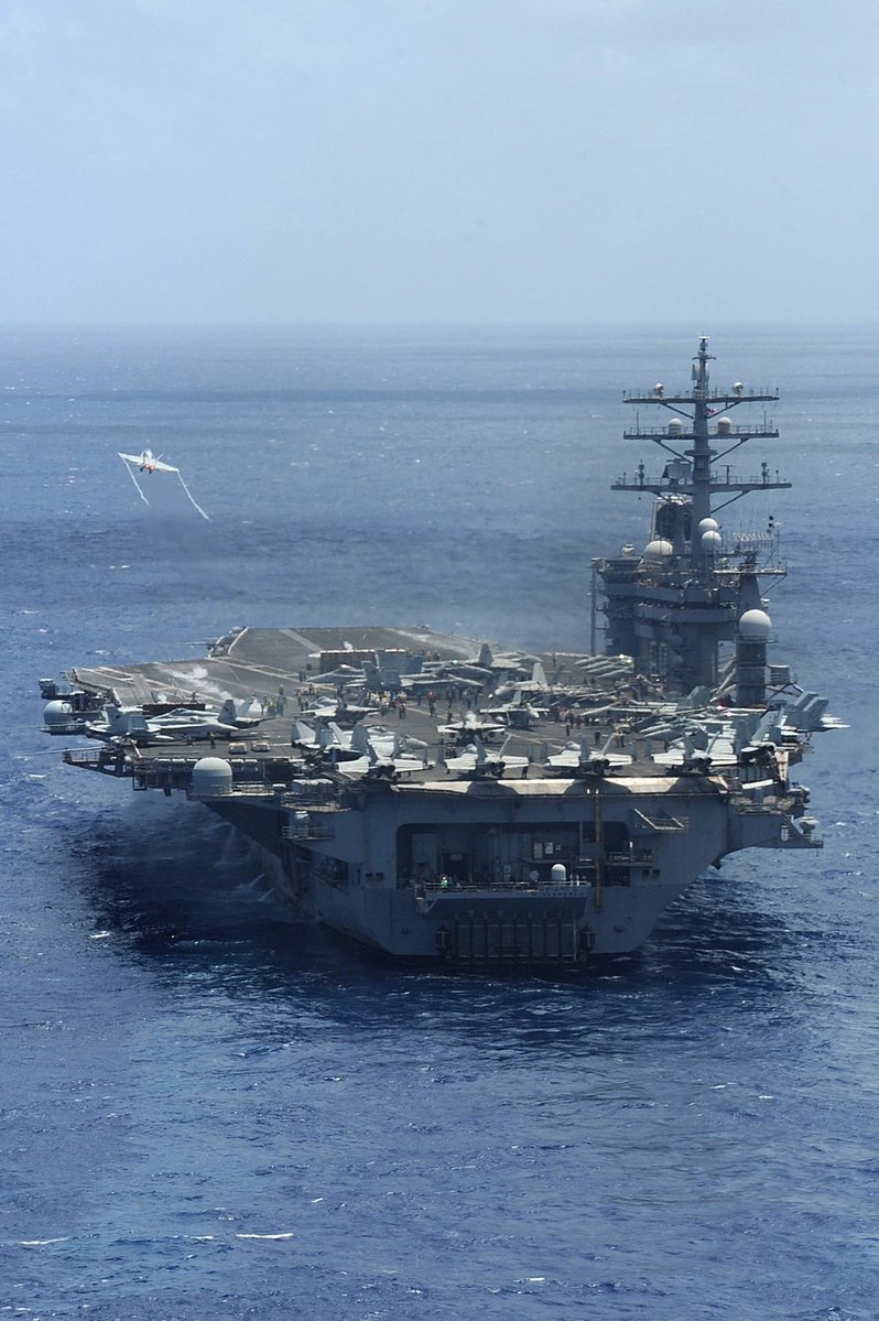 CENTCOM's tweet photo. Secretary of Defense Lloyd J. Austin III has directed the  USS Eisenhower Carrier Strike Group join the USS Ford Carrier Strike Group which arrived earlier this week https://t.co/9be1sWBKA7 https://t.co/TdrfrHMXly