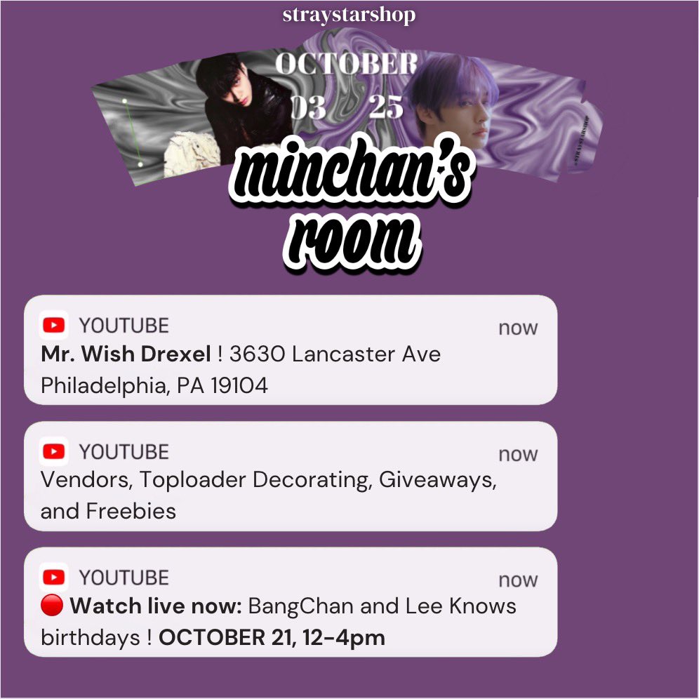 StrayStarShop's tweet photo. MinChan’s Room Stray Kids event in Philadelphia. Mr Wish Drexel.
link in carrd for preorder or order on etsy !
#StrayKids #kpopcupsleeve #straykidscupsleeve #minchan #chansroom #skzcupsleeve #phillycupsleeve #philly #kpop #phillykpop https://t.co/LQpzZbuCKz