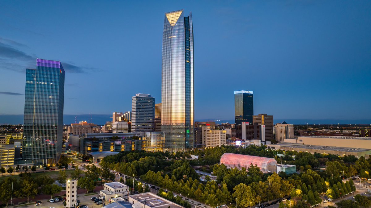 The sun is setting on another day in downtown OKC.  #drone #dronepilot  #dronelife #dronephotography #dronevideo #okc #seeokc #oklahomaphotographer