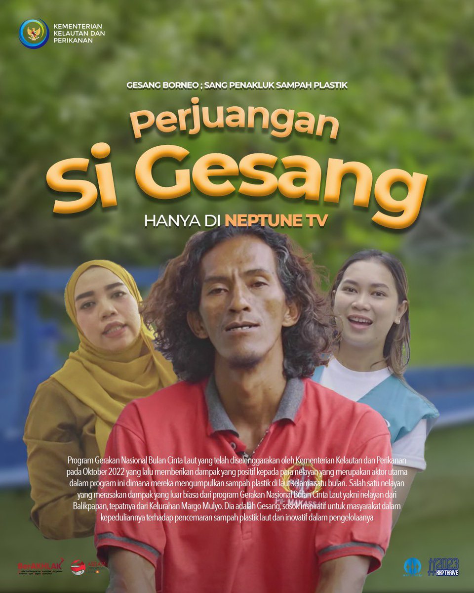 #SahabatBahari, ada kisah petualangan yang seru nih di Borneo, yaitu kisah perjuangan Gesang. Nelayan dari Balikpapan ini selalu bersemangat membersihkan sampah di laut tempatnya mencari rezeki meskipun di tengah matahari yang menyengat.