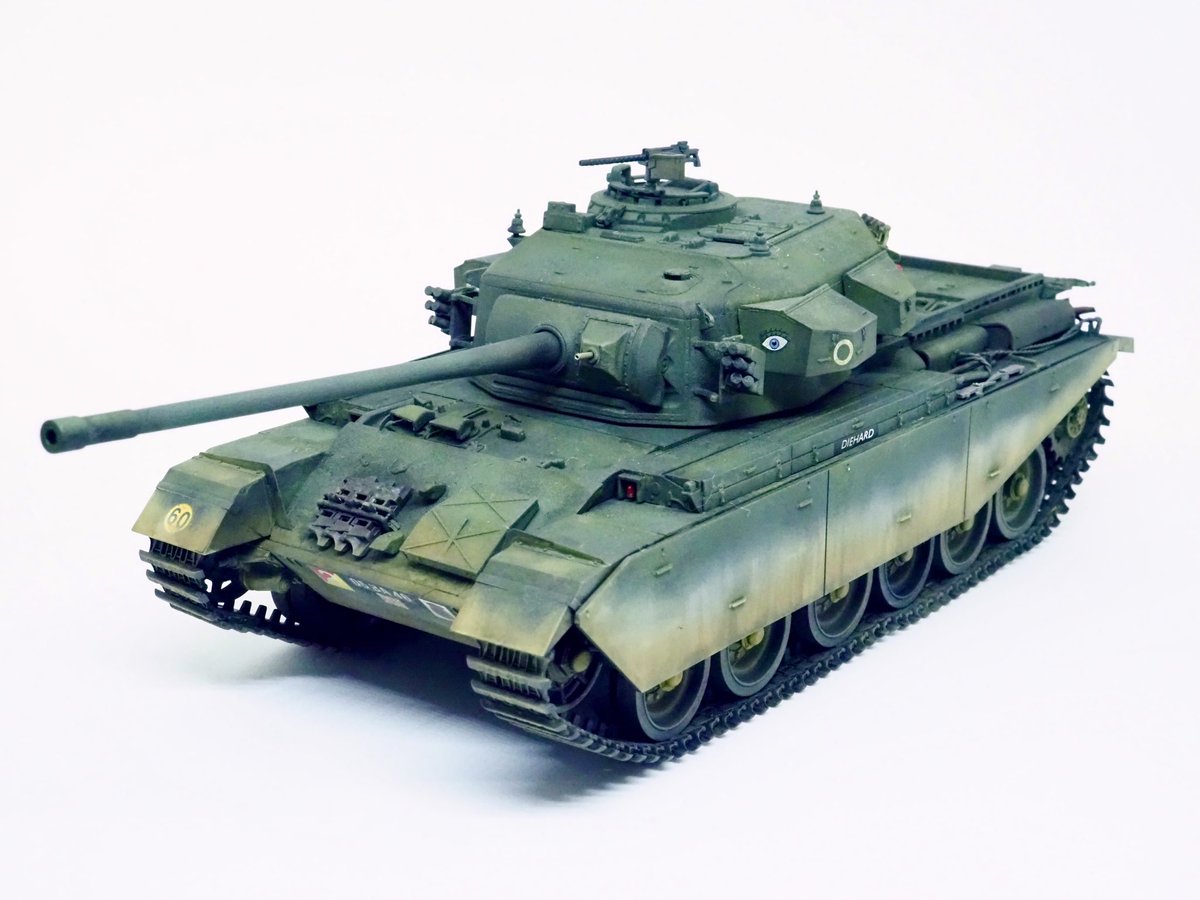 FuwakuT's tweet image. ずっと製作途中で寝かしていたセンチュリオンMk.5も完成！
さすがに旧式感は否めないですが、戦車らしいスタイルで、なかなかイイですね。

#プラモデル 
#Centurion
#AmusingHobby
#新作