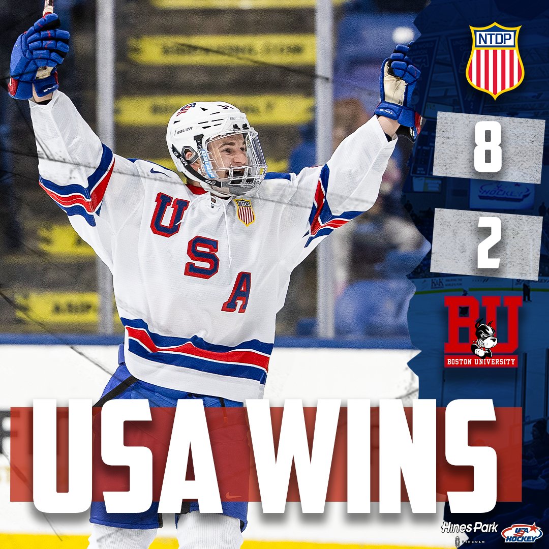 USAHockeyNTDP's tweet photo. DUB DUB DUB ๐
#USAvsBU https://t.co/4TlAD5lw5N