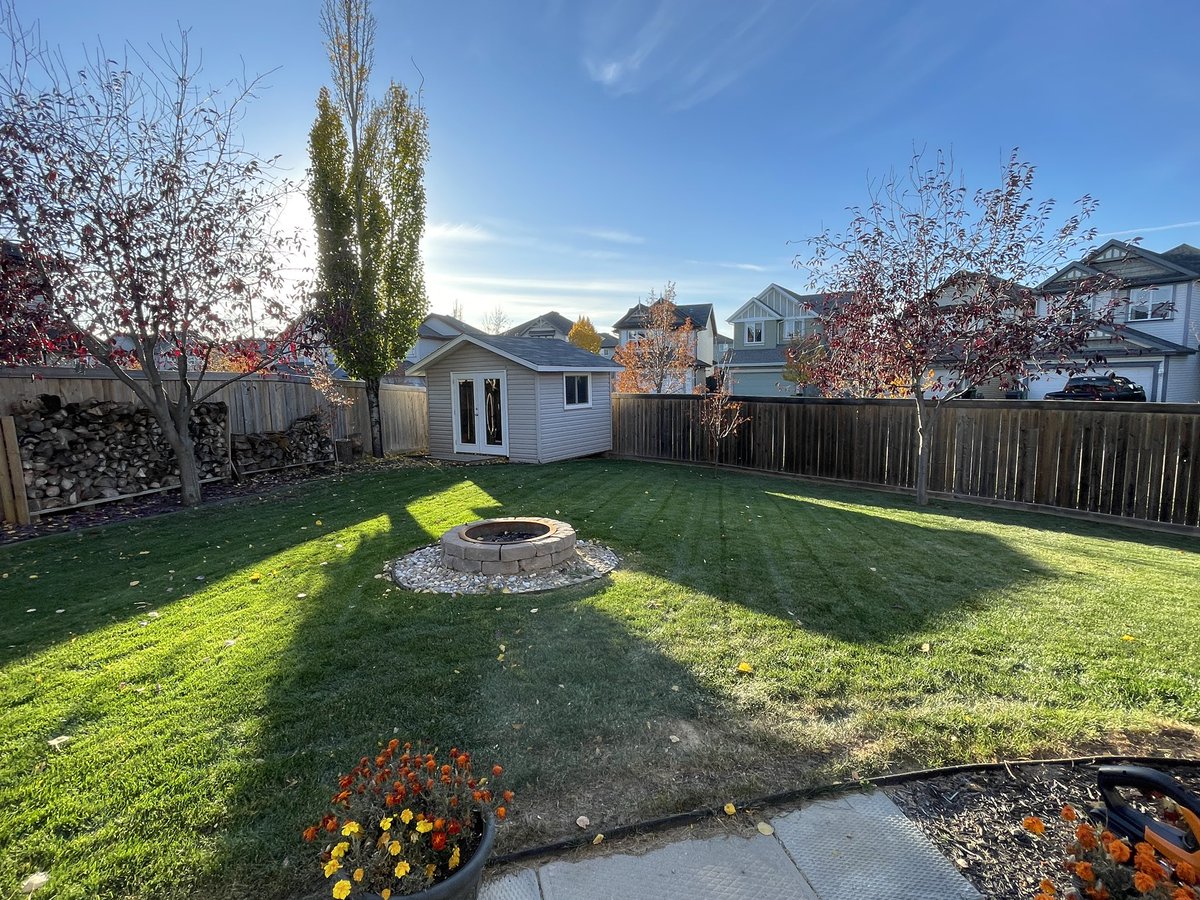 CombinePilot44's tweet photo. It was a honey of an afternoon for the final (probably) cut of the lawn this year. Can’t recall a time in my nine years here the lawn has looked this good in mid-October. https://t.co/YZDsMJxbTK
