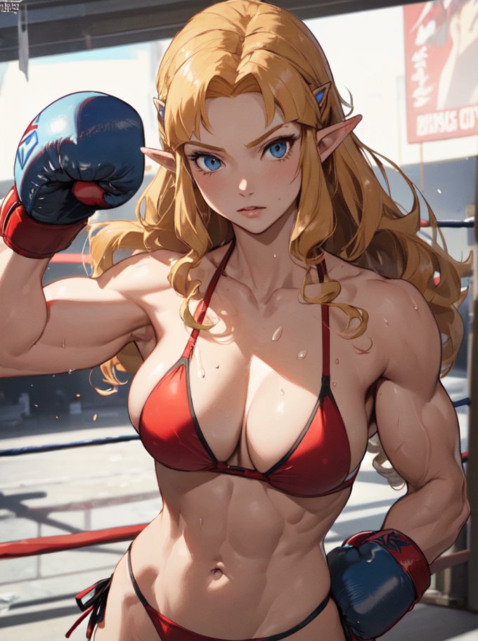 fighting with Zelda #Zelda #ZeldaTearsOfTheKingdom #ZELDATWT #ZeldaTearsOfKingdom #zeldafanart #FemaleBodybuilding #femaleboxing #strongwomen #AIart  #aiartcommunity #AIArtwork #AIArtGallery #AIイラスト #FemaleFighting #AIgirl #animegirl #stronggirl #mixedboxing