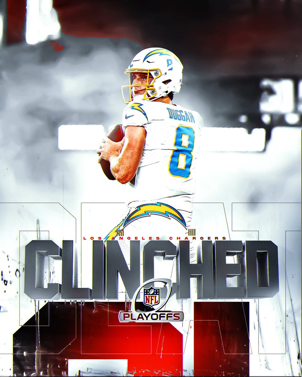 DeathRowLG's tweet photo. Los Angeles Chargers Clinched a Playoff Spot in Week 17

https://t.co/bctEvLQKJX  

#FranchiseNation #FixFranchise #DeathRowLG
@NeonSportz | @ORLOutlaws | @OrlOutlawEsport https://t.co/T4v6J4m2xq