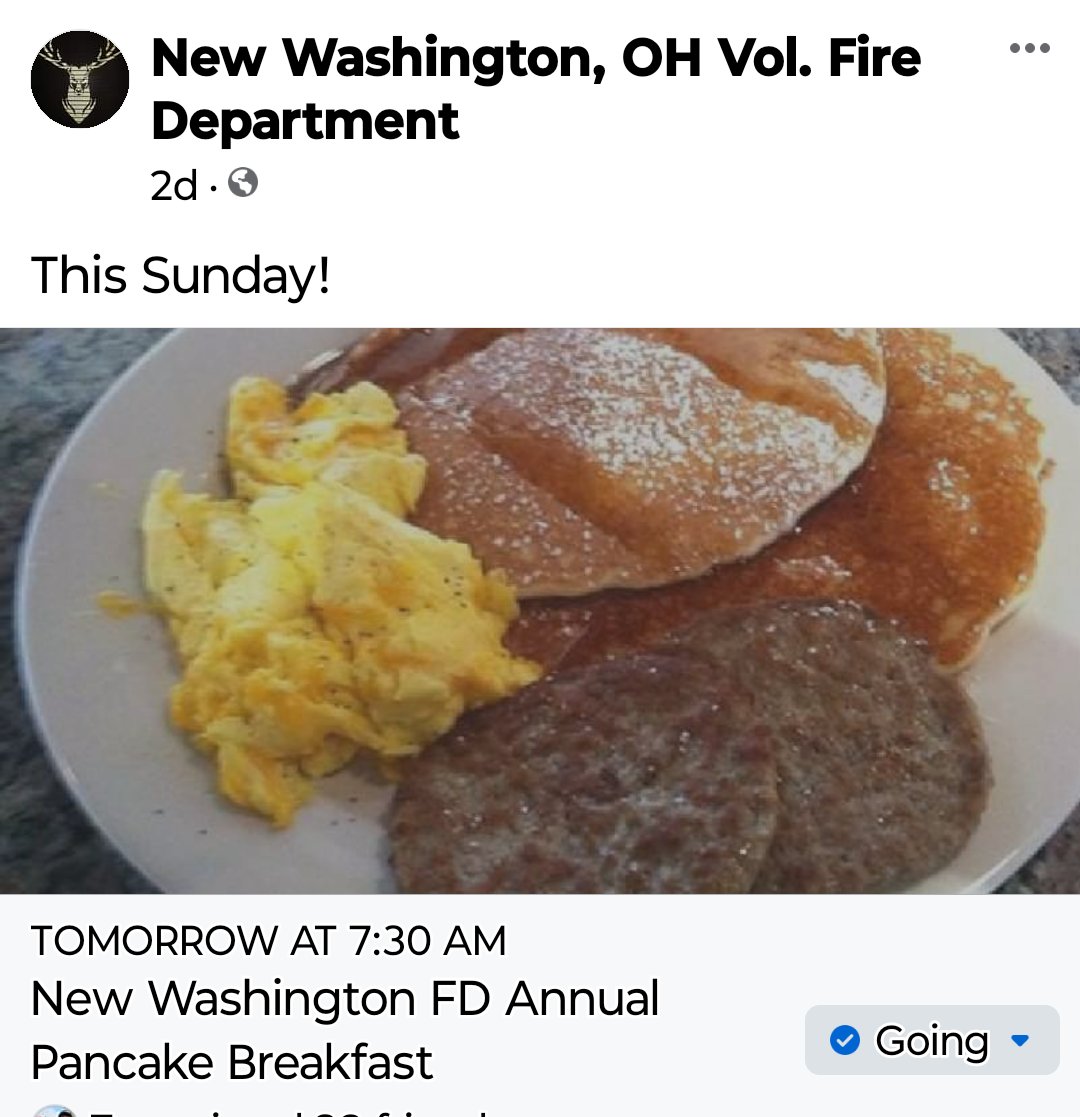 washington_new's tweet photo. Breakfast at New Washington American Legion, 10/15/23. Dine in or carry-out https://t.co/C87k9RH6Yy