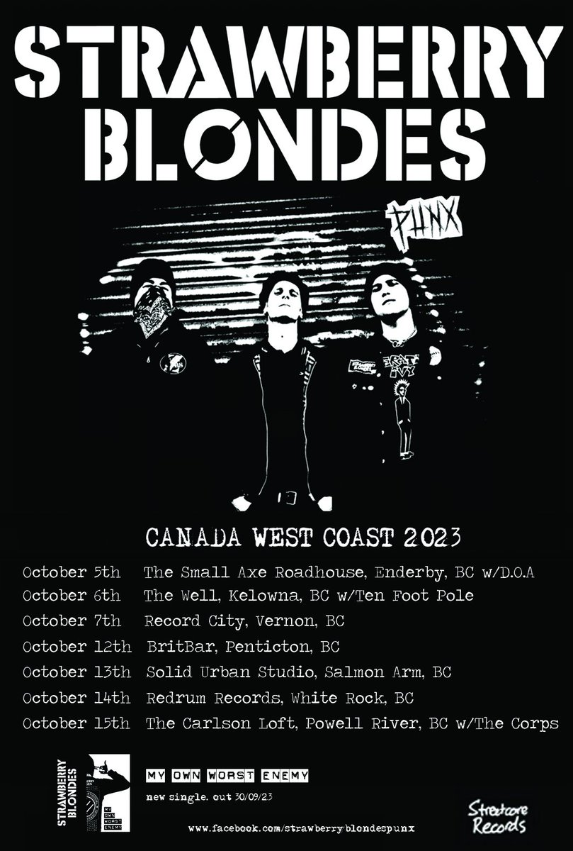 blondespunx's tweet photo. We're playing White Rock BC tonight at Redrum Records with Mediaslaves. Doors 7:30pm. Tickets $16 https://t.co/mUxz2WBby4