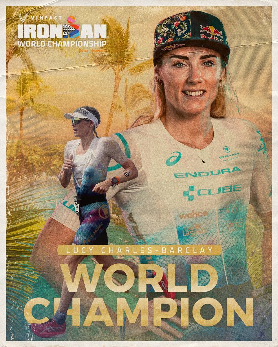 IRONMANtri's tweet image. Your 2023 VinFast IRONMAN World Champion, Lucy Charles-Barclay 🇬🇧👑💯

🏊🏻‍♀️ 49:36
🚴🏻‍♀️ 4:32
🏃🏻‍♀️ 2:57

#IMWC2023 #IRONMANtri