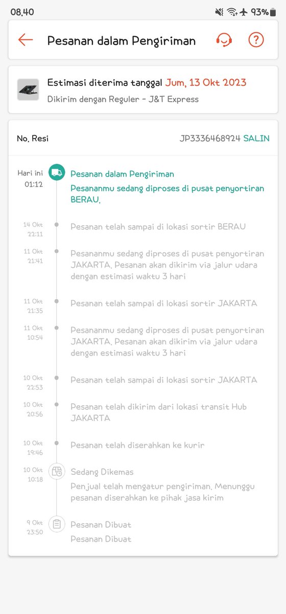 imkamto's tweet photo. @jntexpressid tolong alamat saya di pati jateng kok bisa bisanya sampe berau, saya minta kembalikan paket nya ke seller lagi dah kecewa lama nunggu https://t.co/VZlHgIxtsb