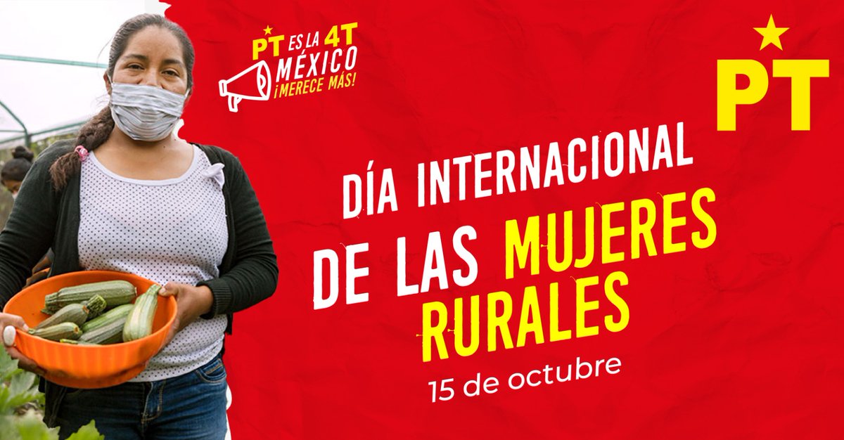#SabíasQue se estableció el día 15 de octubre como el Día Internacional de las Mujeres Rurales con el objetivo de reconocer su contribución en el desarrollo rural y agrícola, la erradicación de la pobreza y la mejora en la seguridad alimentaria en #México y en el mundo.