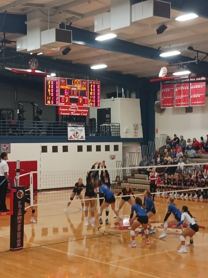 LawsonGoCards's tweet photo. Great day of Volleyball for our Lawson Cardinals! C-team finished their season with 2-0 victory. JV finished their season with 2-1 victory. Varsity Lady Cardinals defeated the East Buchanan Bulldogs 3-2 for the 2023 KCI Conference Championship! #4yearsinarow #LawsonGoCards https://t.co/ujERzq5wqQ