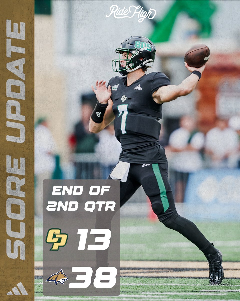 Quarterback Sam Huard with 13 first-half completions for 133 yards and touchdown passes to Giancarlo Woods (16 yards) and Evan Burkhart (41). #RideHigh