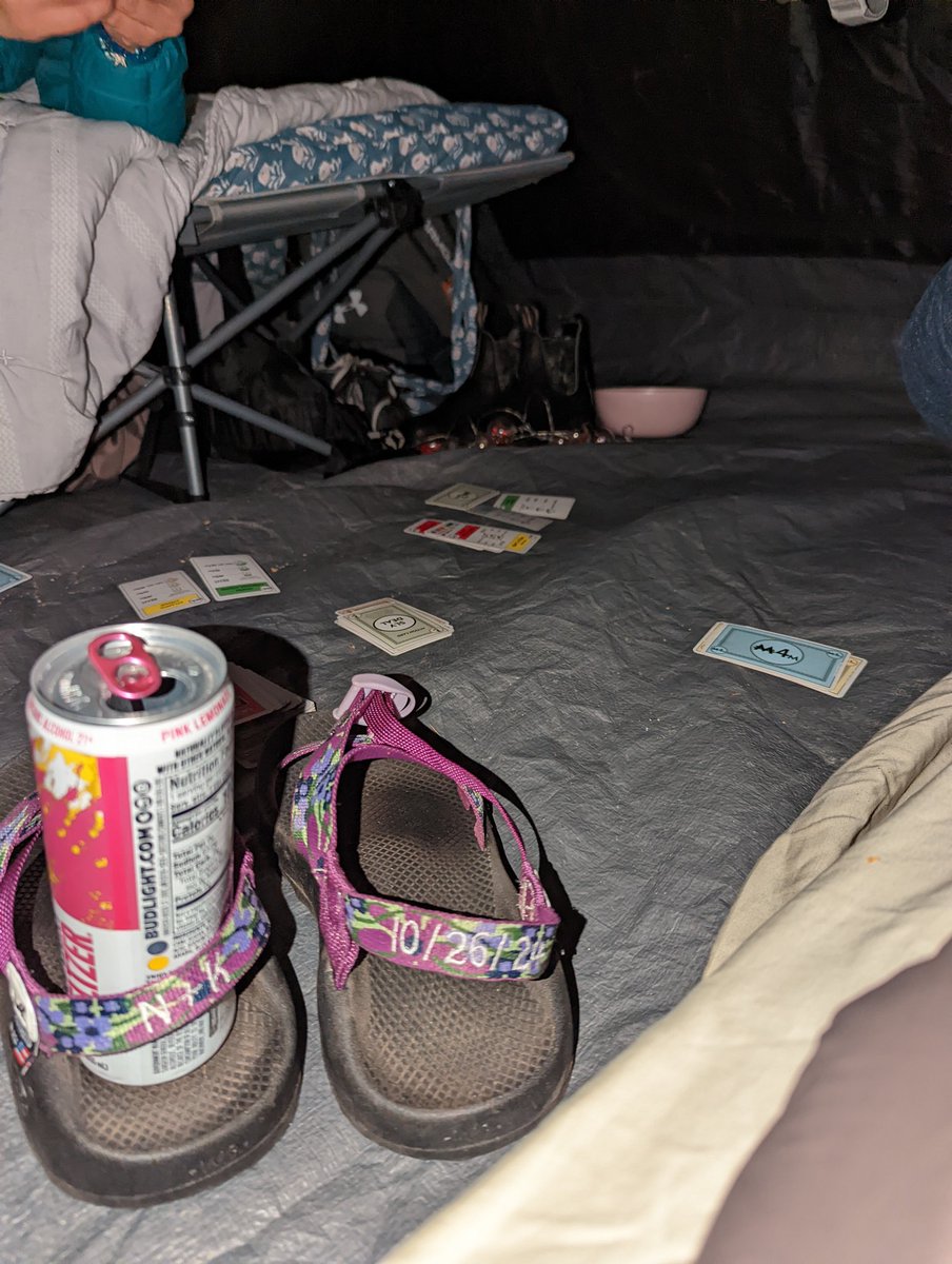Kate1527712's tweet photo. Tent camping is using your @chacousa as a cup holder while you play cards https://t.co/L9lw97WynF
