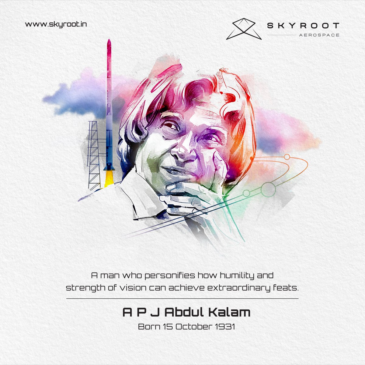 SkyrootA's tweet image. Saluting a remarkable space scientist turned statesman whose life exemplified the power of humility and visionary strength, inspiring youth to reach for a brighter world through science.
#APJAbdulKalam #MissileManOfIndia #OpeningSpaceForAll