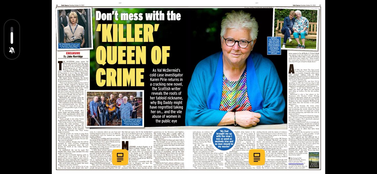 MadCowFudge's tweet photo. Really nice to see a #couple of #pictures I have taken with @valmcdermid  in the #dailyexpress on #Saturday https://t.co/JDOAKrxxEH