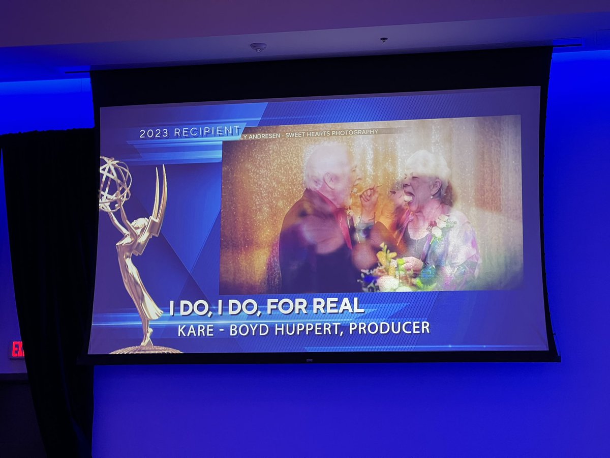 drsteuss's tweet image. .@BoydHuppert and @CMNelsonPhoto bring home the #midwestemmys Arts &amp;amp; Entertainment-News award for @kare11 for their story “I Do, I Do, for Real” …Boyd’s ONE HUNDRED FIFTIETH Midwest Regional Emmy!