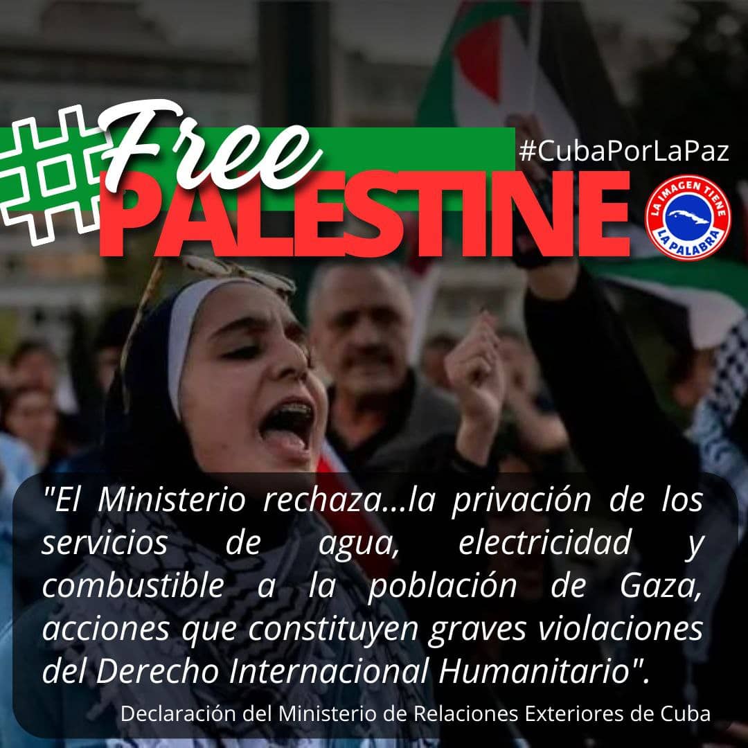 Cesen los ataques al pueblo de palestina. #FreePalestine y #CubaPorLaVida #CubaCoopera @CubCooperaVeGua