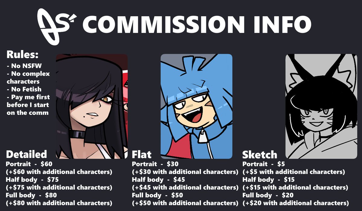 GeminiSoda_'s tweet photo. updated commissions! retweets are appreciated, DM if interested. https://t.co/HtQqWyl0Bh