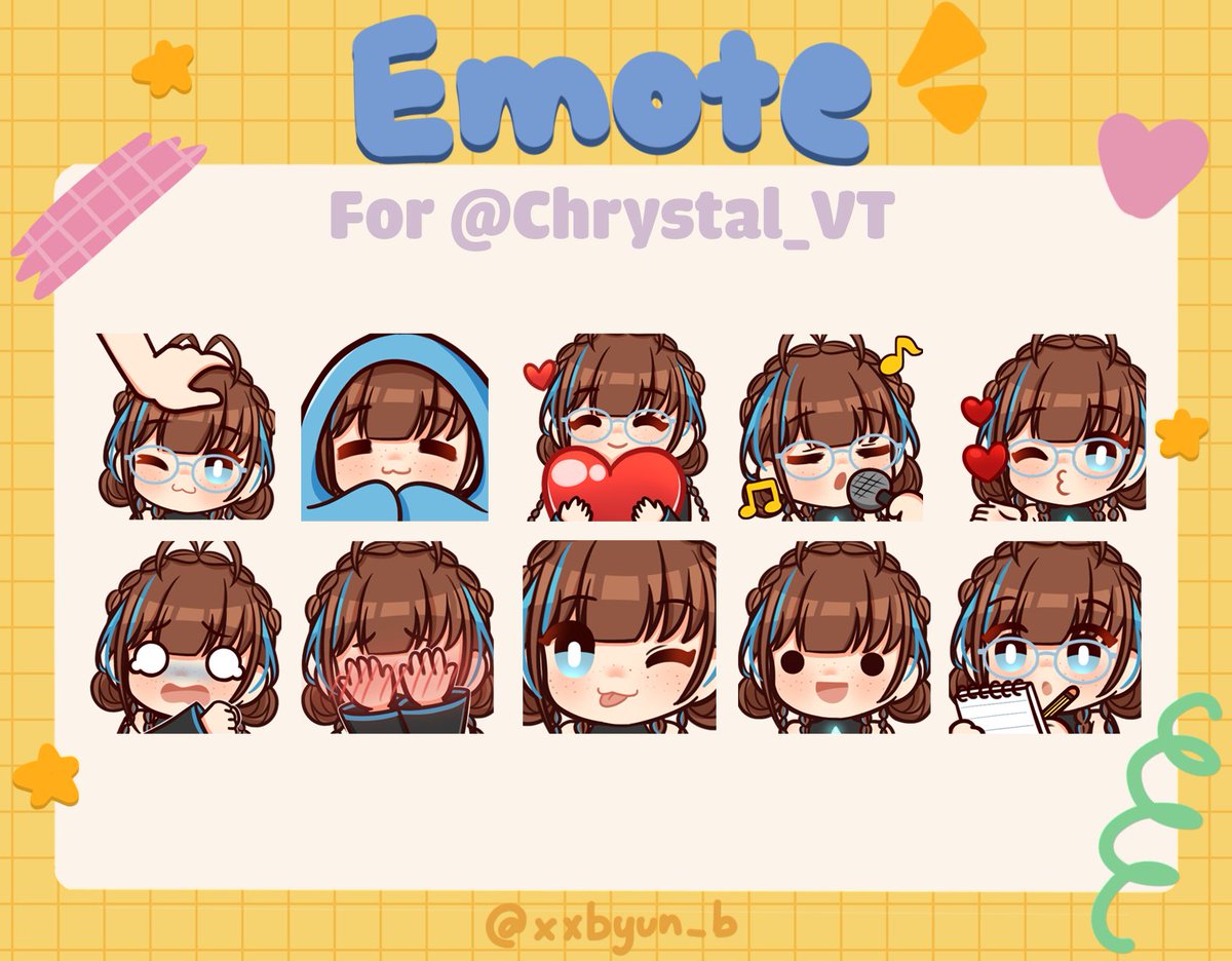 xxbyun_b's tweet photo. I open some slots for commissions. If you have any questions, feel free to DM me. Please check my price list in the link below 
✨https://t.co/flqszZVq9m
RTs are very much appreciated! 💚(。・ω・。)

#commissionsopen #commission #emote #emoteartist #TwitchEmoteArtist https://t.co/cCPgNMAF6H