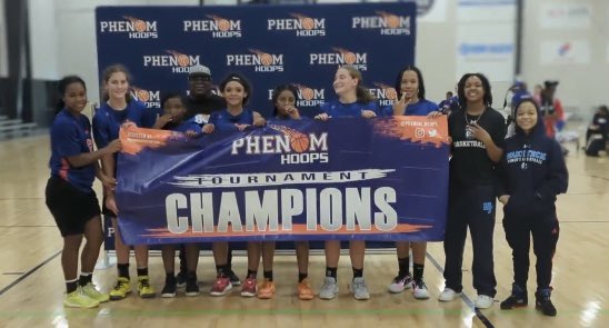We are the Champions!
We are the Champions! <a href="/LadyPhenomHoops/">Lady Phenom Hoops</a> #top80 Nasheyla Mason, Zaniya Reddick, Makailah Davis, Janna Tupuola, Jayden Woodland, Emma Hadley, Cora Hadley, Kathleen Miller (not pictured) Coach G Thanks to my <a href="/waketechwbb/">Wake Tech Women’s Basketball</a> 
Assistant Coaches