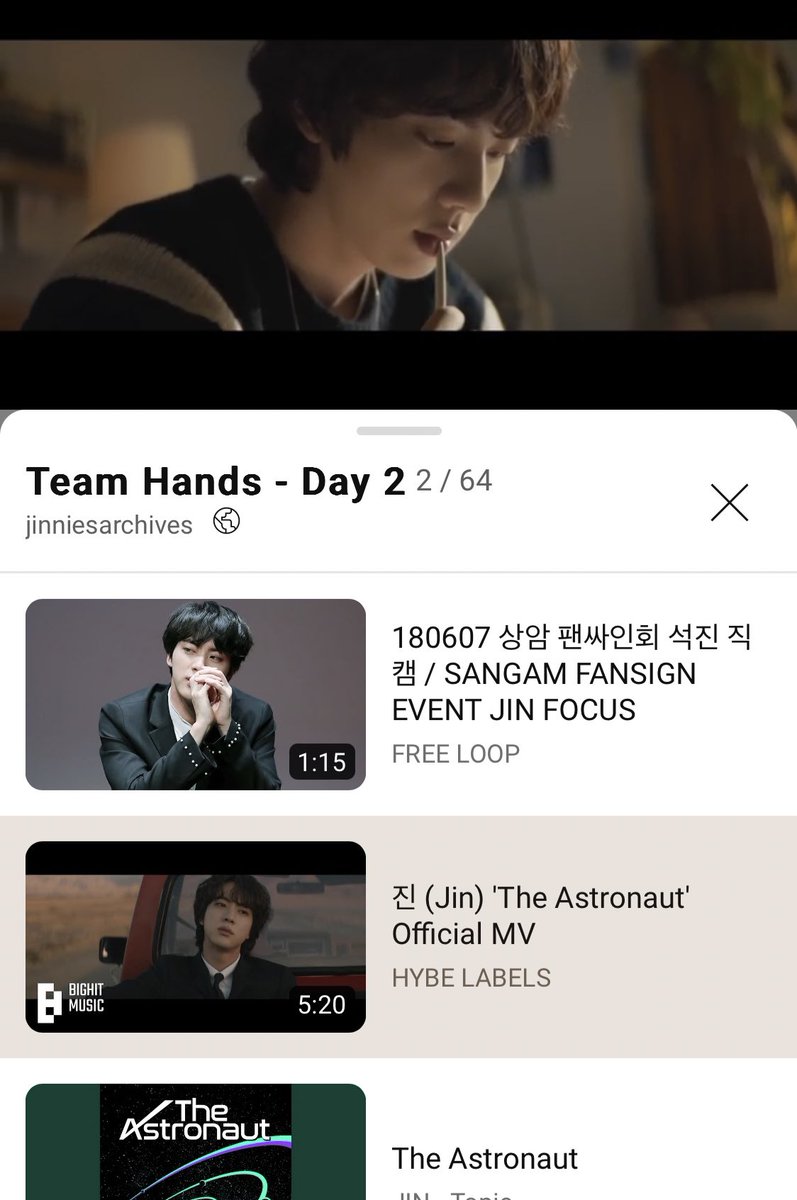 bantani2118's tweet photo. @jinniesarchives Day 2 of Youtube Streaming Battle ⚔️

#TeamHands 

#TheAstronaut  #JIN  #방탄소년단진 @BTS_twt https://t.co/TpKc1oy5O1