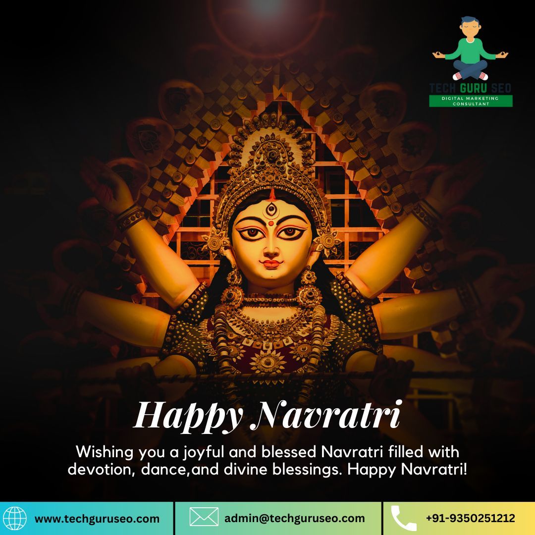 TechGuruSeo's tweet photo. 🌟 Happy Navratri to All! 🌟May Maa Durga bless you with strength and prosperity. 🙏🌼Wishing you a joyous and colorful Navratri! 💃🕺 #HappyNavratri #Navratri2023 #TechGuruSEO #DivineBlessings #FestiveSpirit #NavratriCelebration #JoyAndProsperity https://t.co/spKemv1F0U