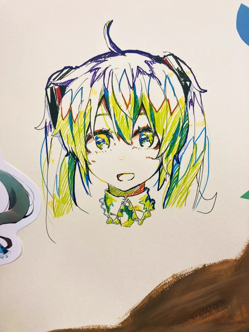 最近は絵柄安定せずに描いてるけど、アナログで描いたこれが、本来の自分の絵柄なきがする。