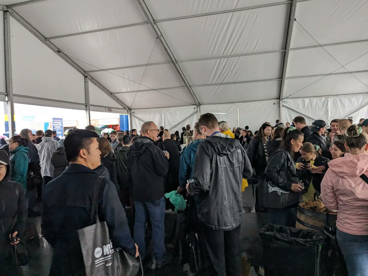 Full house despite the cold &amp; rain at this afternoon's <a href="/NYCWFF/">NYC Wine & Food Festival</a> Craft Spirits &amp; Signature Wine Collection. #RainyDay #Crowd #Drinks #Event #Festival