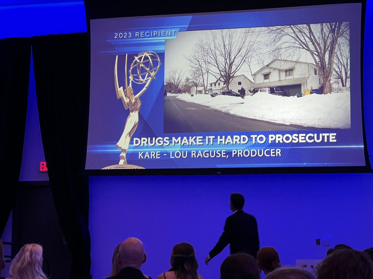 drsteuss's tweet image. A @kare11 pair of #midwestemmys for Crime/Justice-News in Single Shift and also No Production Time Limit for @LouRaguse’s “Drugs Make It Hard to Prosecute” and Lauren Leamanczyk’s “Help Never Came”!