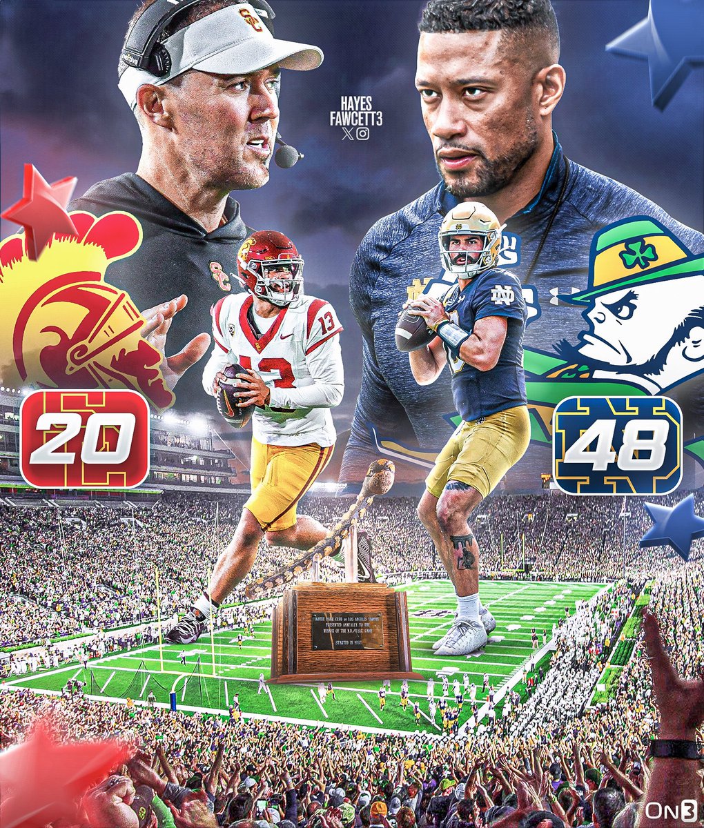 No. 21 Notre Dame hands No. 10 USC their 1st loss of the season behind a STRONG defensive performance ☘️

Thoughts? ⬇️