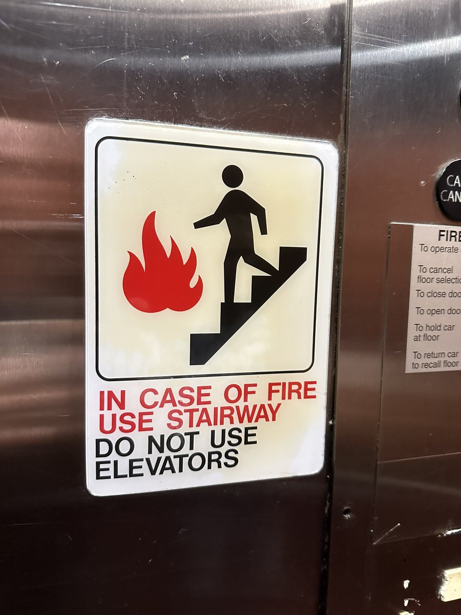 cautionbeerman's tweet photo. Sometimes comedy is right in front of us.  Especially when you’re in the Hotel ELEVATOR  going to the lobby…..(then) proceed directly into the flames. @BrianReganComic https://t.co/FKq3bzSmwI