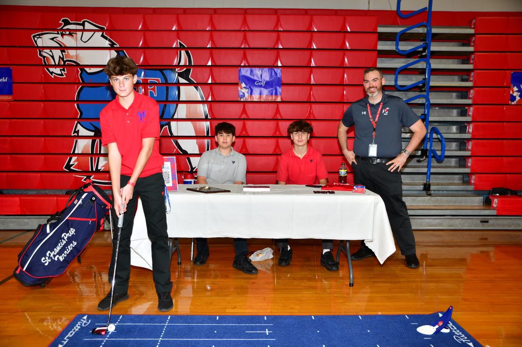 New coach Mike Blinn and the boys at Open House this afternoon.