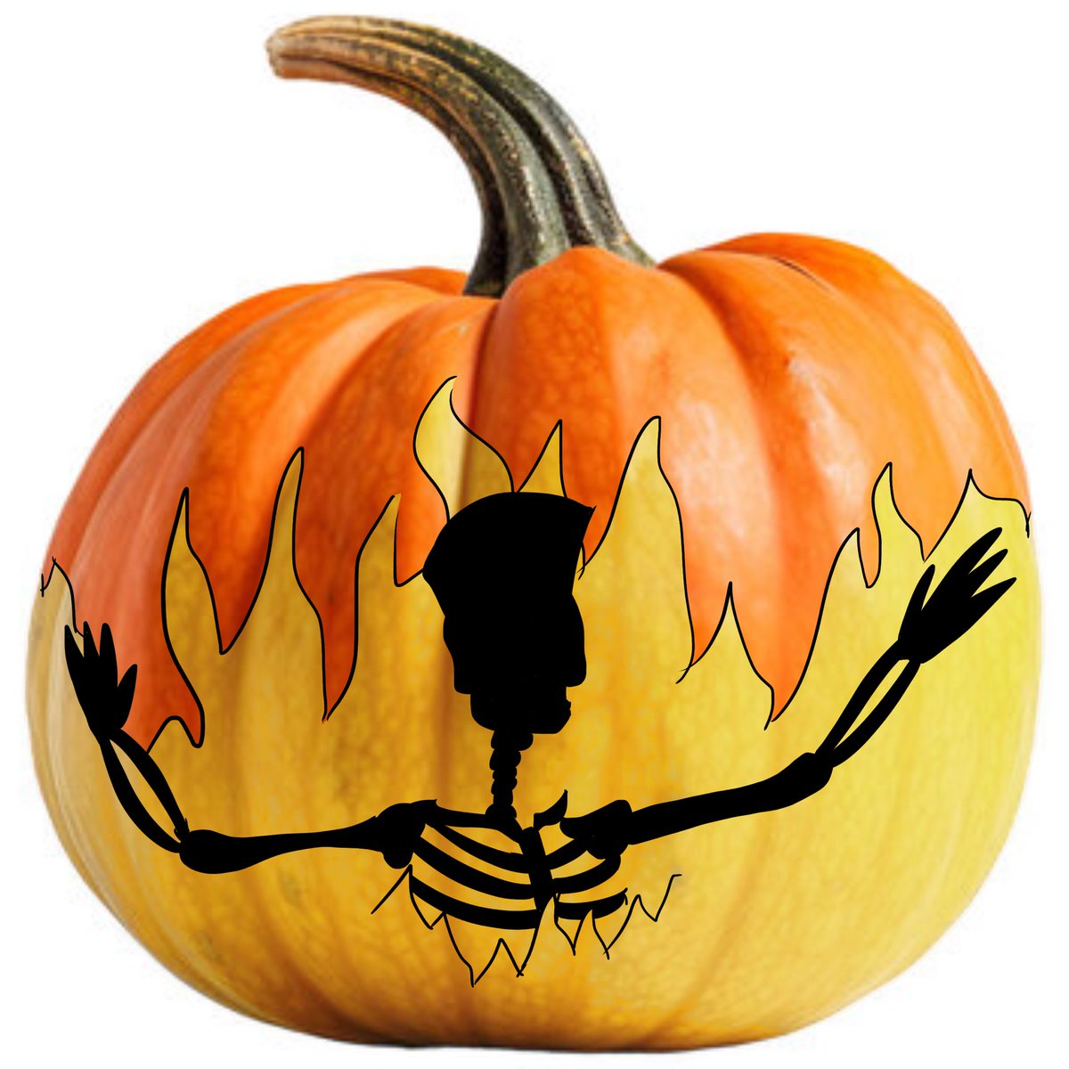 FNFDSIDES's tweet image. This is my jackolantern i call it "pico burning in hell"