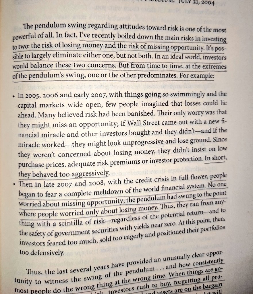 InvestmentBook1's tweet photo. According to Howard Marks, there are two main risks in investing:

1. The Risk Of Losing Money
2. The Risk Of Missing Opportunity https://t.co/sj9EKY64Ve